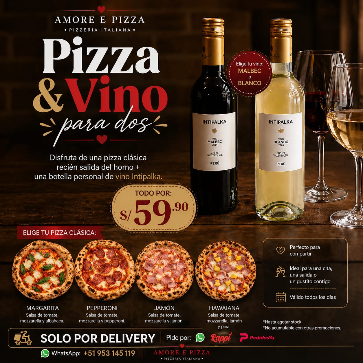 Pizza y Vino